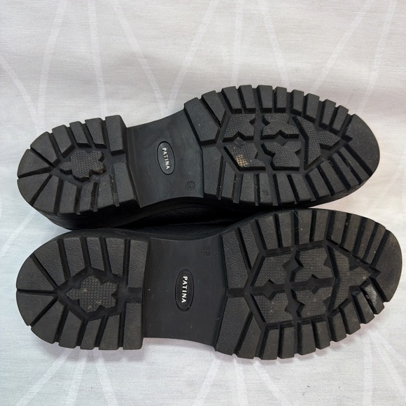 Portland Leather Goods Patina Zoe Chunky Platform Loafer Black Leather 9.5 EUC - Picture 8 of 9